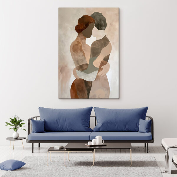 Painting of a couple of people hugging Painting of a couple of people hugging