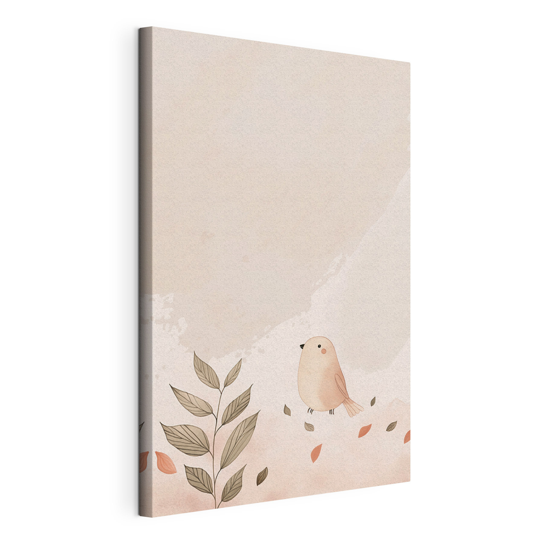 Bird and leaves on a white background Bird and leaves on a white background