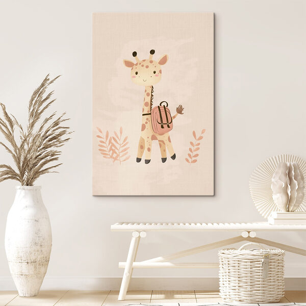 Giraffe with a backpack