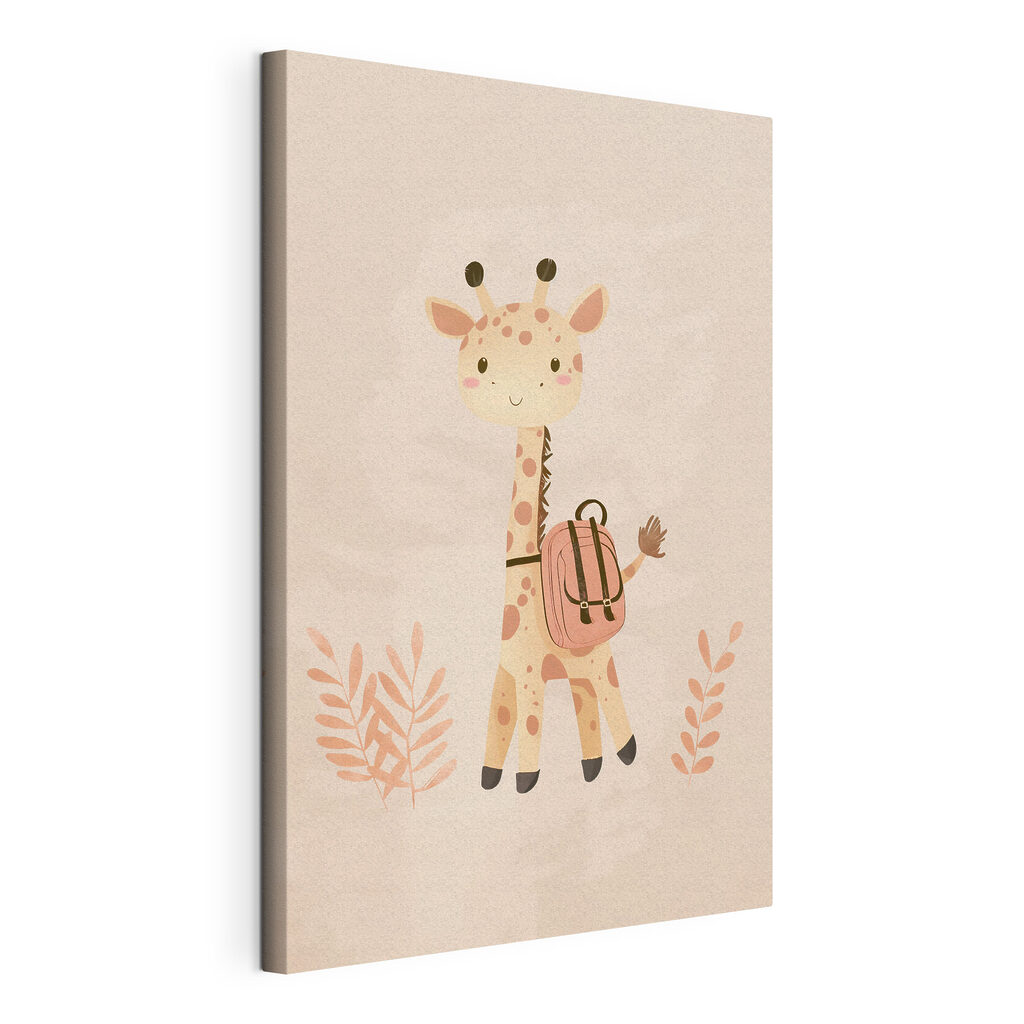 Giraffe with a backpack