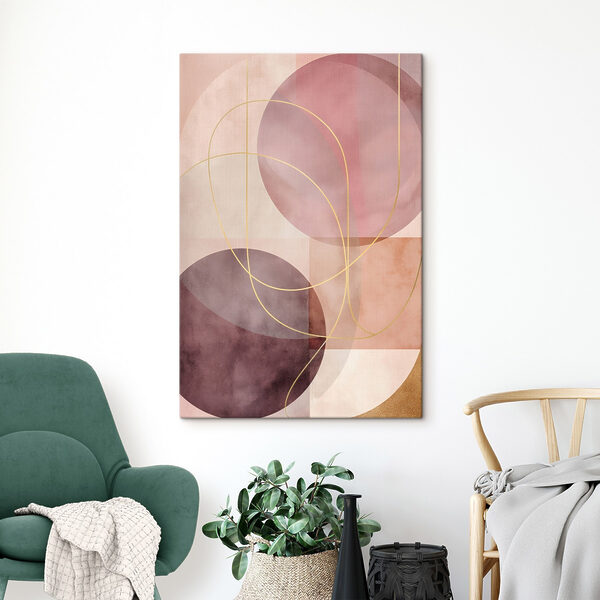 - Soft curves in muted tones - Soft curves in muted tones