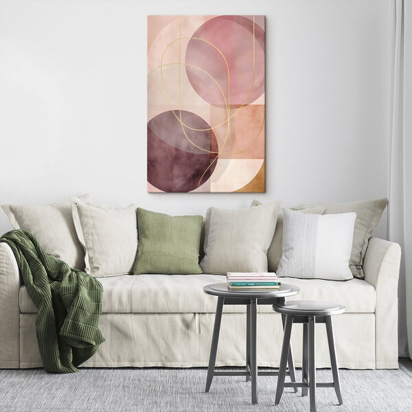 - Soft curves in muted tones - Soft curves in muted tones