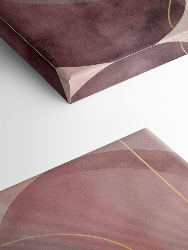 - Soft curves in muted tones - Soft curves in muted tones