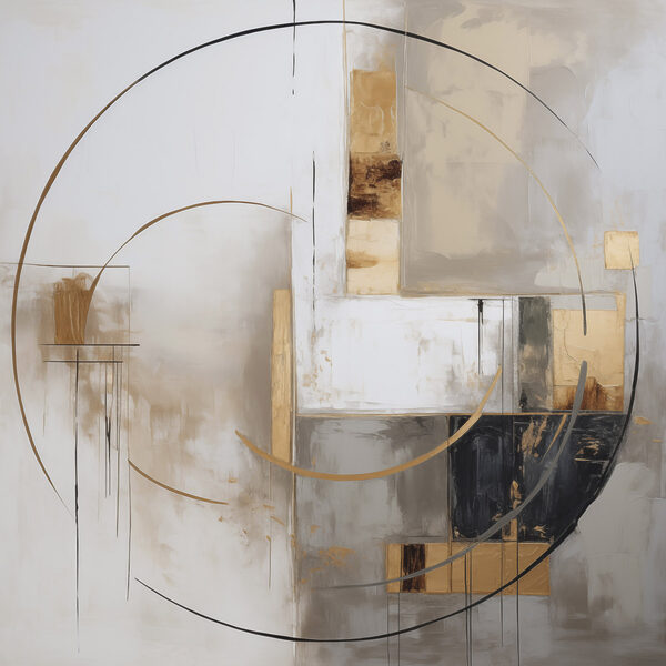 Painting of a circle and squares Painting of a circle and squares