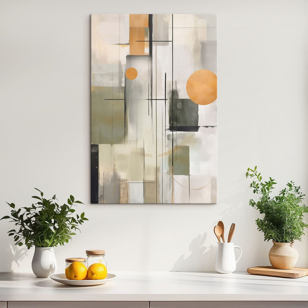 Painting of a white and grey art