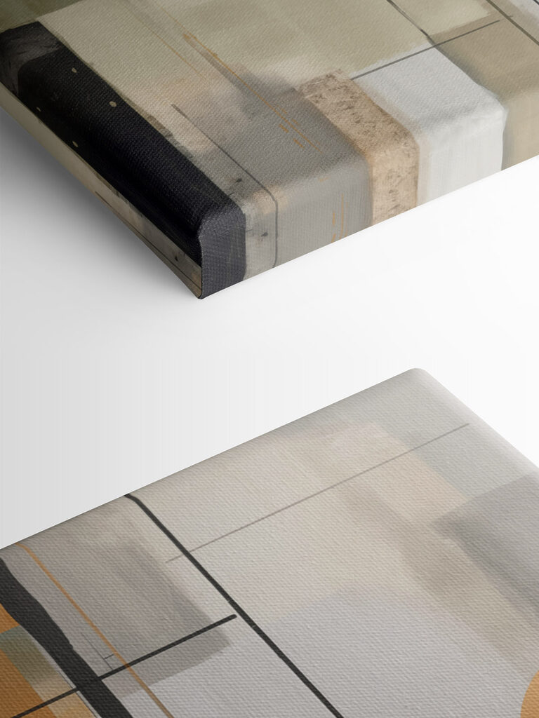 Painting of a white and grey art