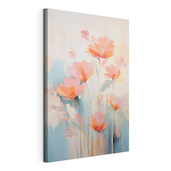 Wandbilder Wandbilder Gemälde mit Blumen auf blauem Hintergrund (Artikelnummer: s46930)