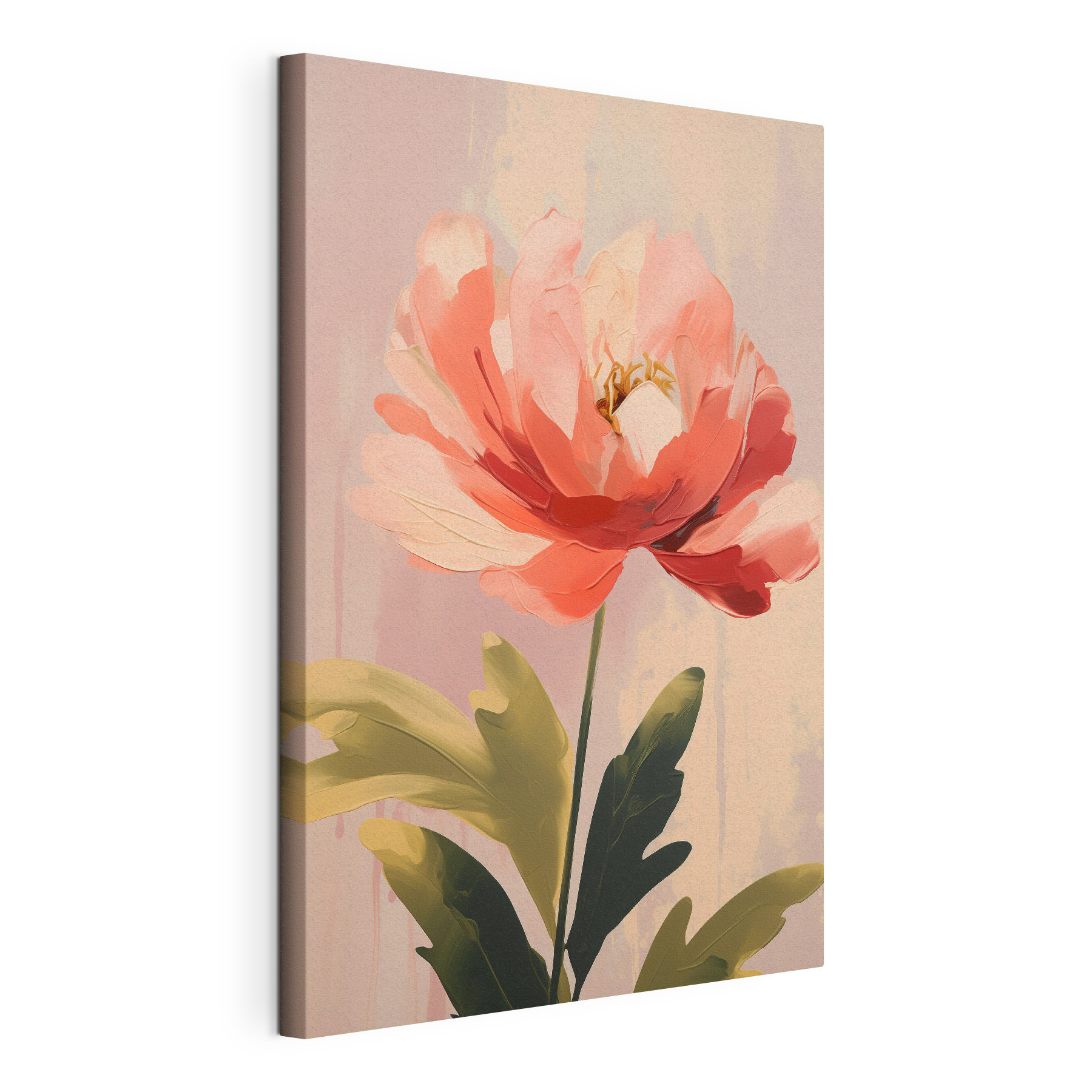 Soft pink bloom with lush leaves Soft pink bloom with lush leaves