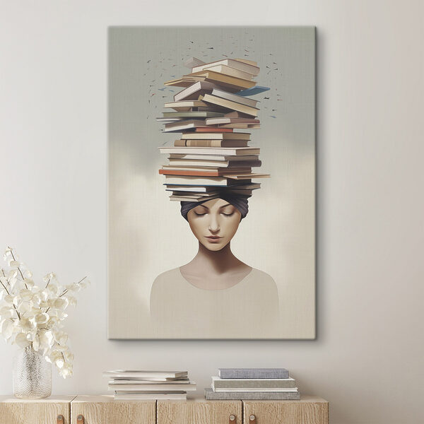 Woman with books on her head Woman with books on her head