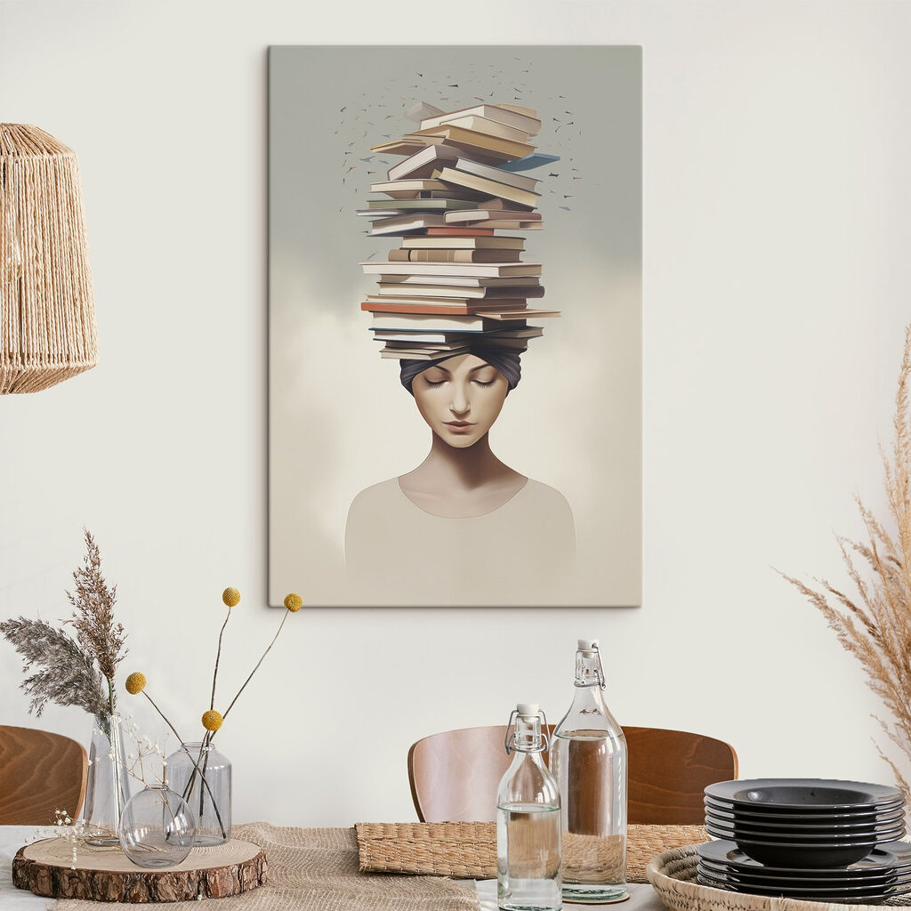 Woman with books on her head Woman with books on her head