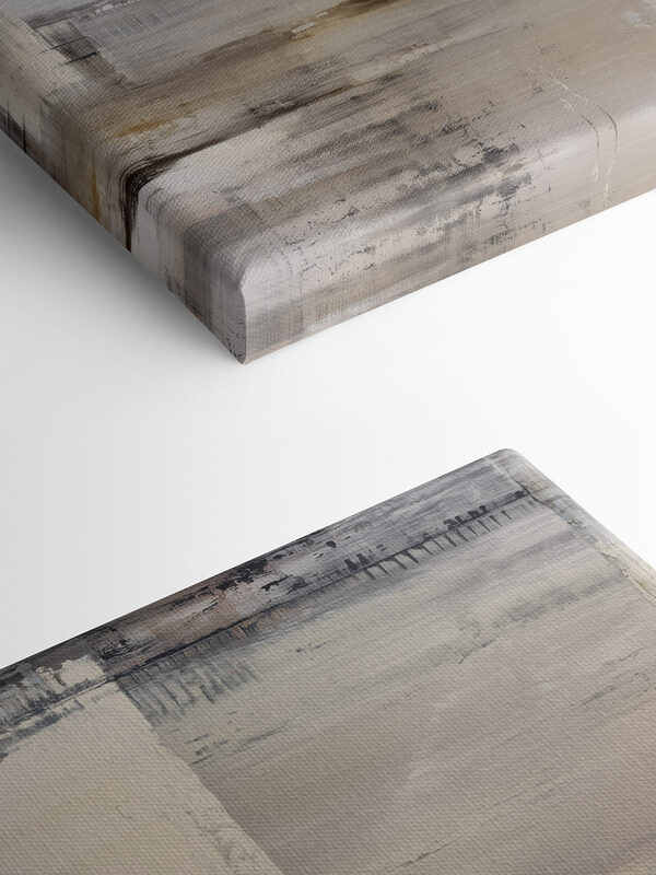 Painting of a white and brown rectangular object Painting of a white and brown rectangular object
