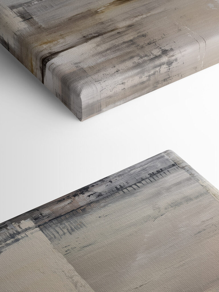 Painting of a white and brown rectangular object Painting of a white and brown rectangular object