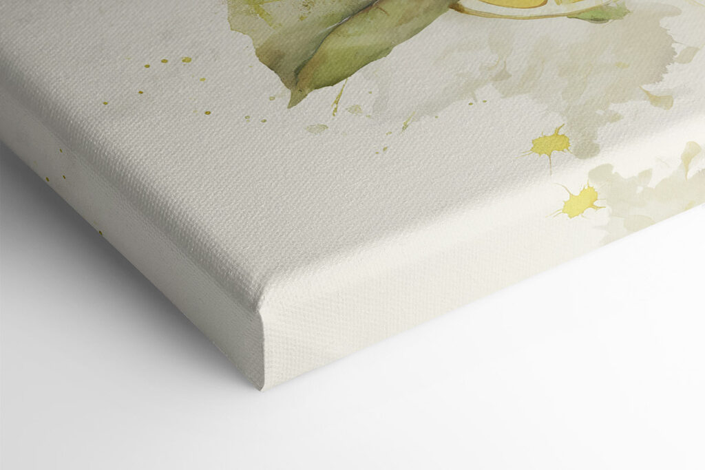 Aquarellbild mit Zitronen und Blättern