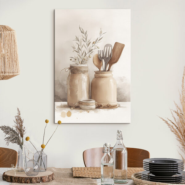 Painting of jars with utensils