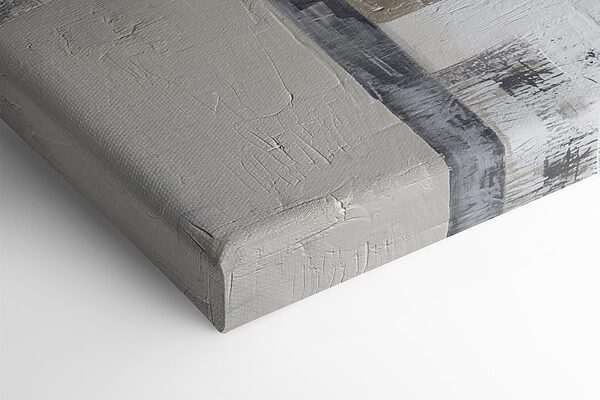 Painting of a white and black rectangular object
