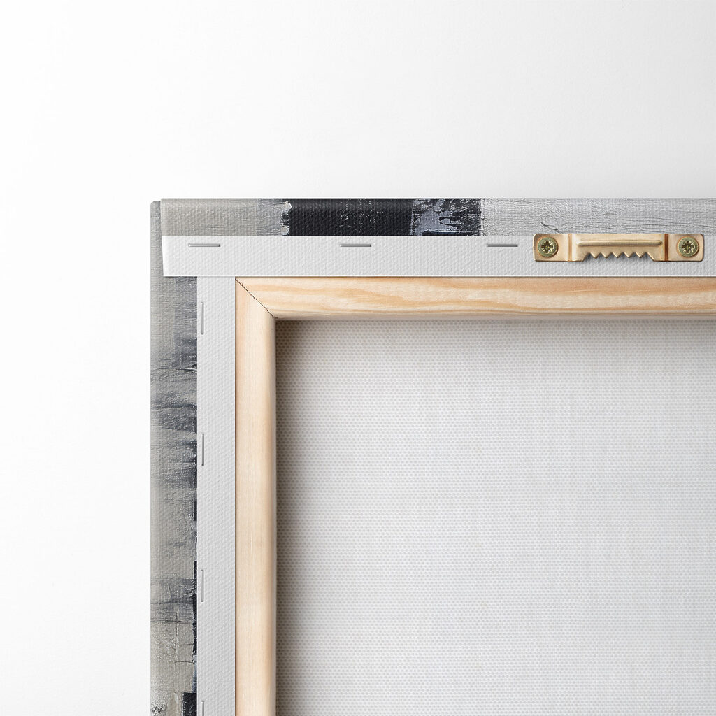 Painting of a white and black rectangular object