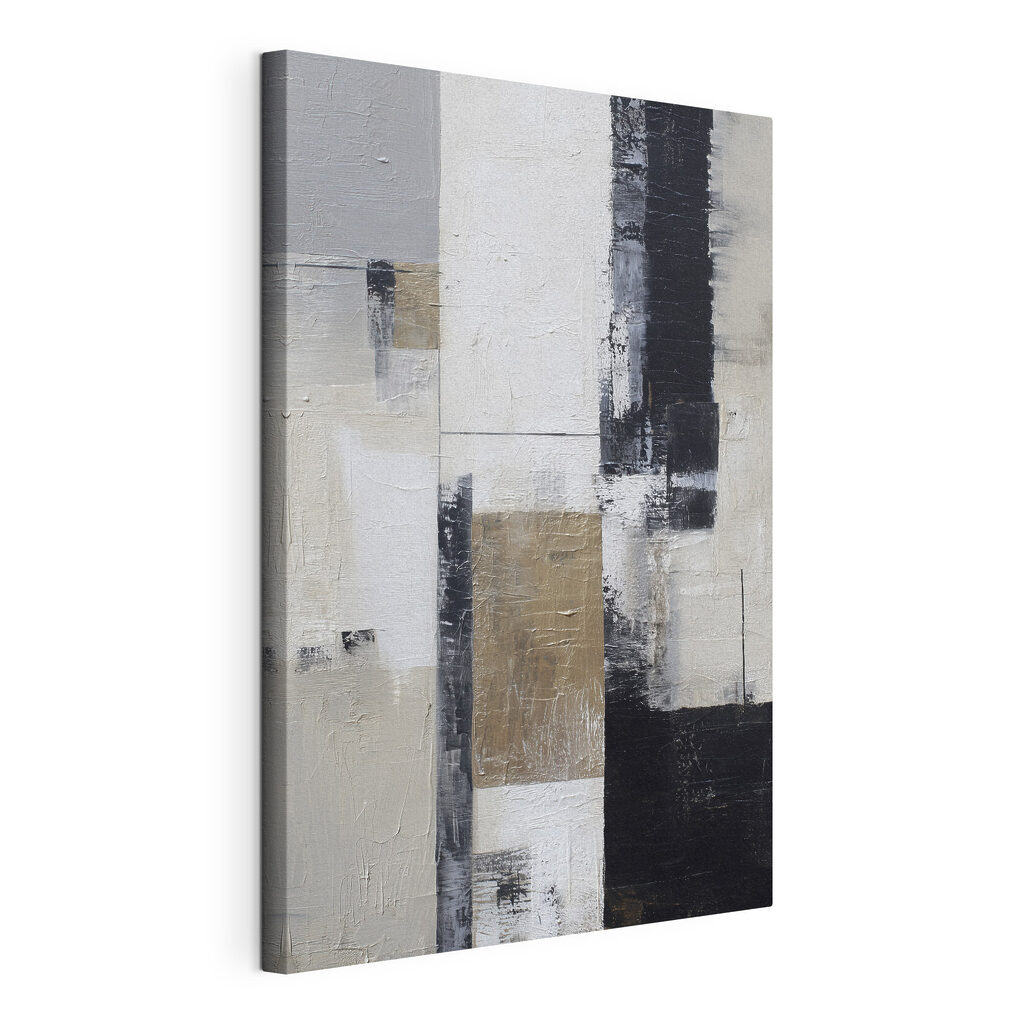 Painting of a white and black rectangular object