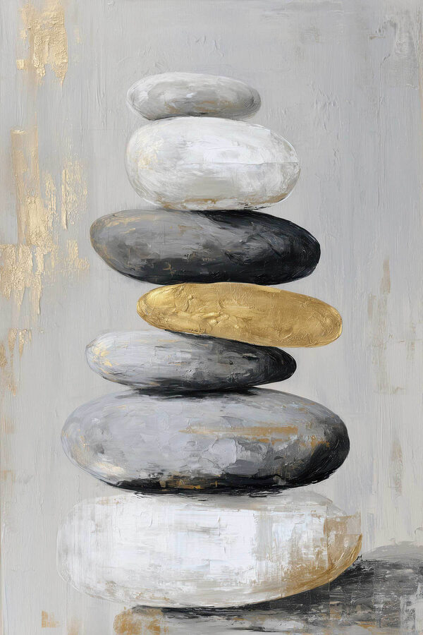 Painting of a stack of rocks