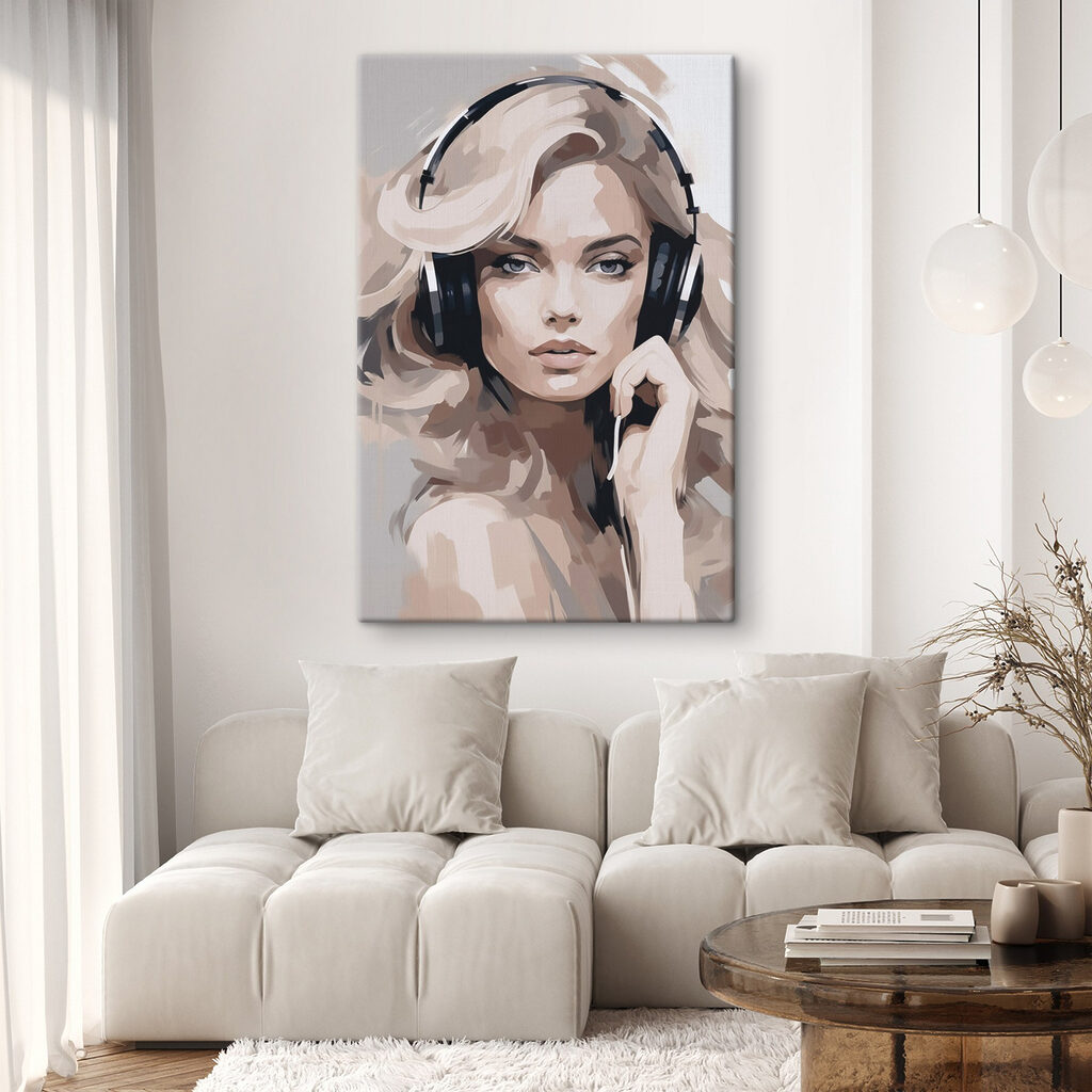 Woman wearing headphones Woman wearing headphones