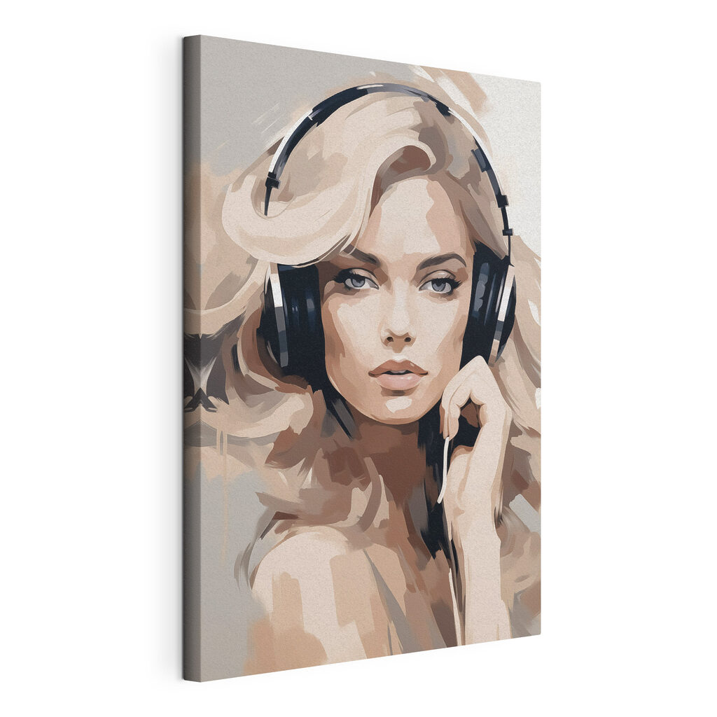 Woman wearing headphones Woman wearing headphones