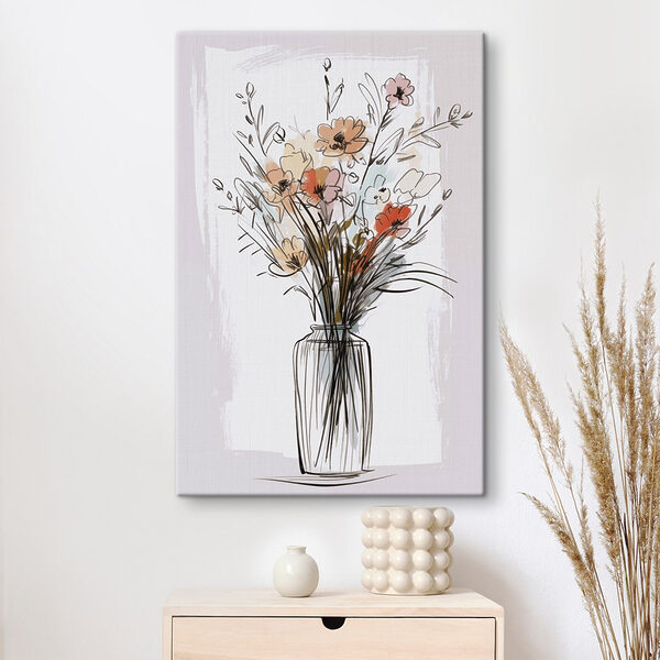 Drawing of flowers in a vase Drawing of flowers in a vase