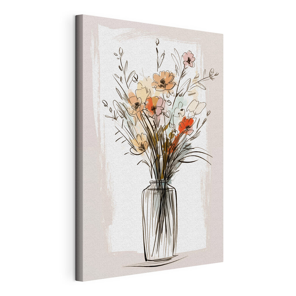 Drawing of flowers in a vase Drawing of flowers in a vase
