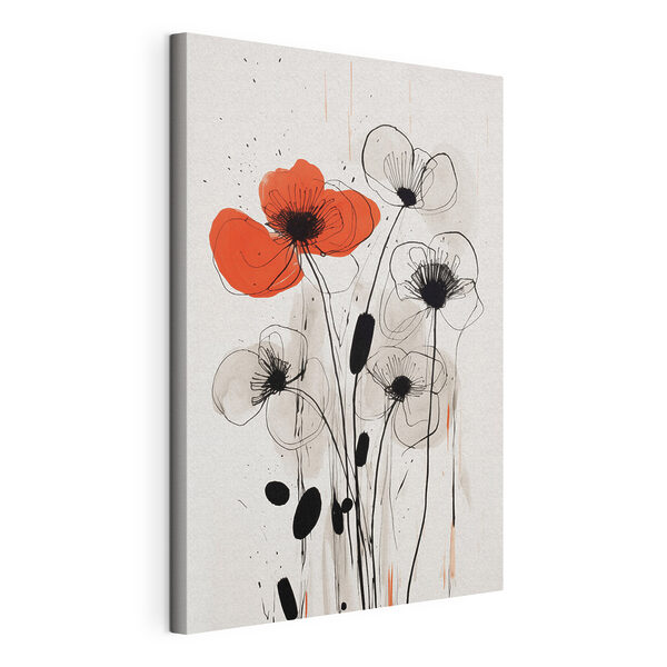 Wandbilder Wandbilder Blumenbild in Schwarz-Weiß-Tinte (Artikelnummer: s47500)