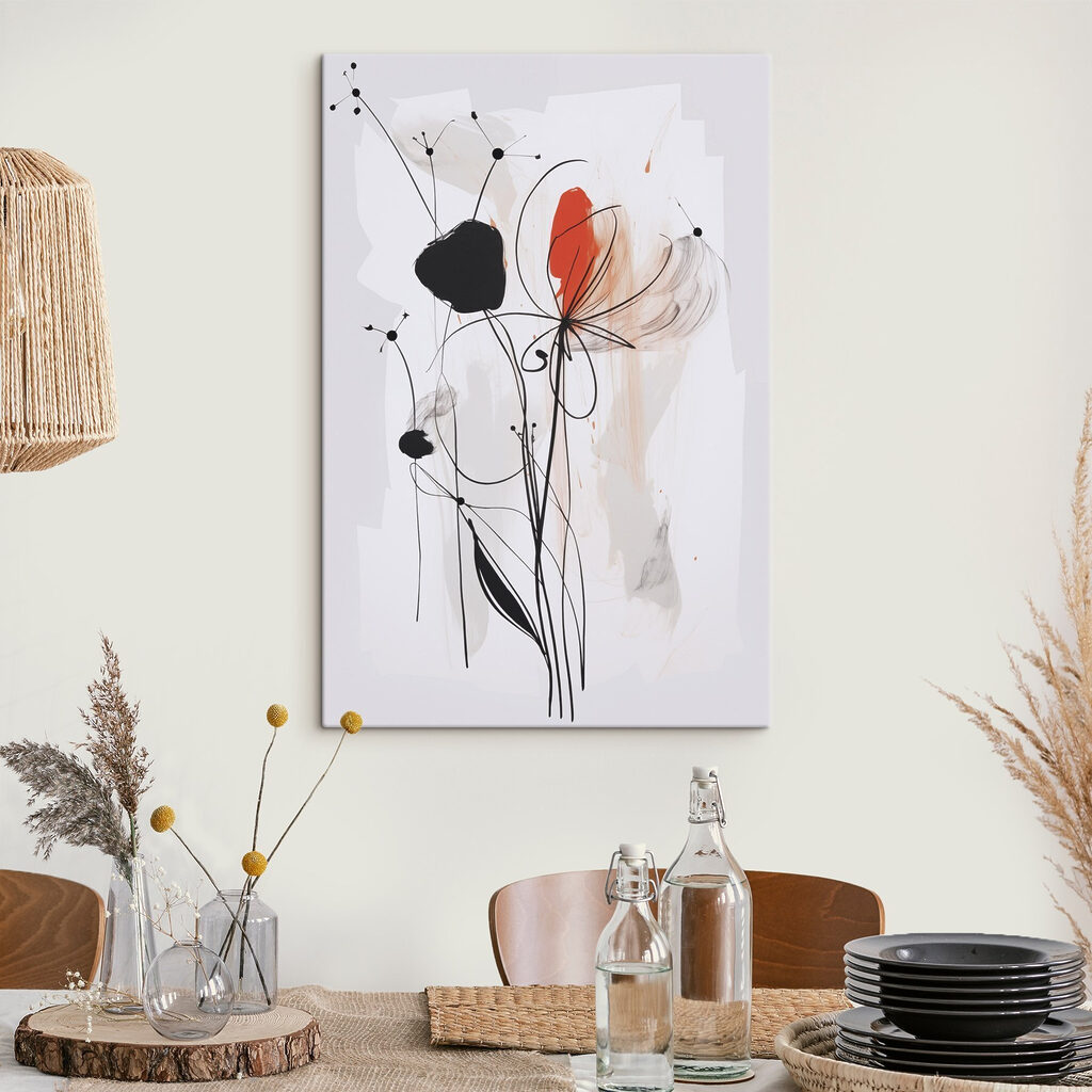 Painting of flowers and lines Painting of flowers and lines