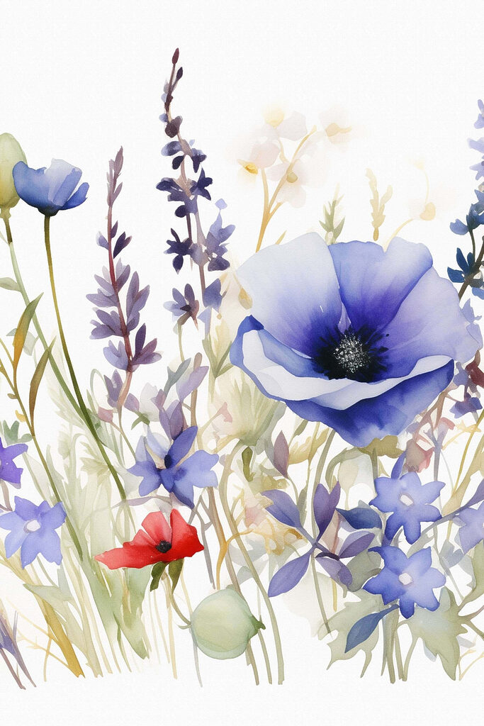 Watercolor painting of flowers