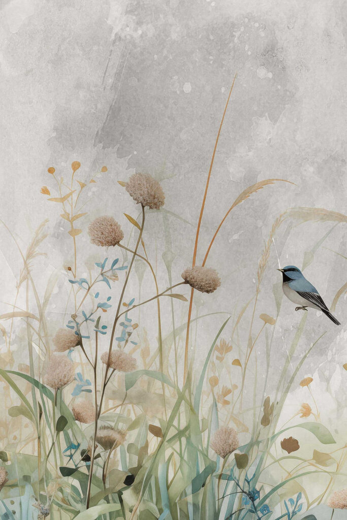 Bird in a field of flowers Bird in a field of flowers