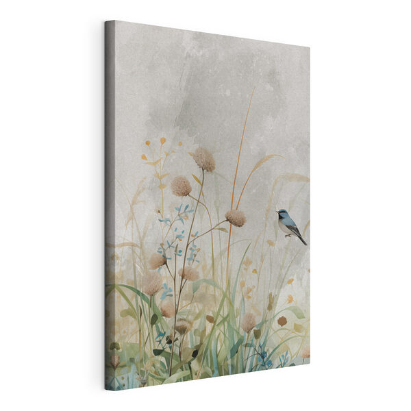 Vogel in einem Blumenfeld Wandbilder Vogel in einem Blumenfeld