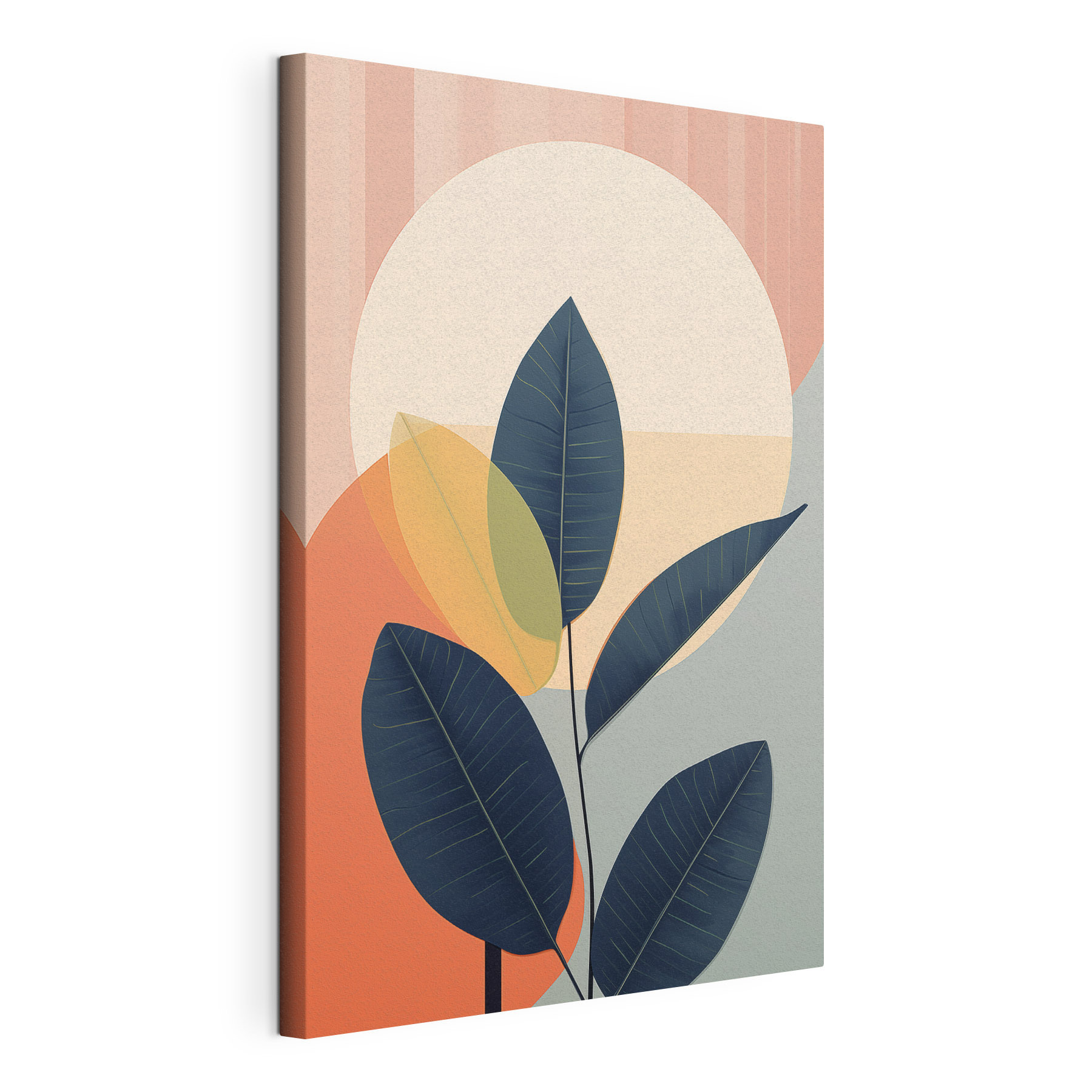 Plant with leaves and a circle Plant with leaves and a circle