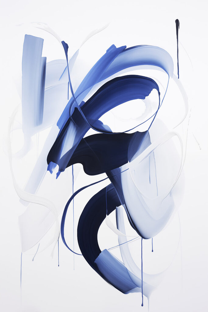 Blue and white paint