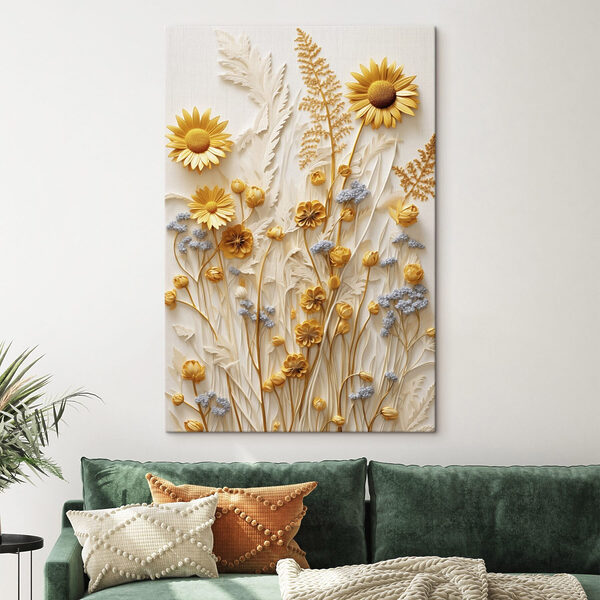 Wandbilder Leuchtende Blumen in einem atemberaubenden Arrangement