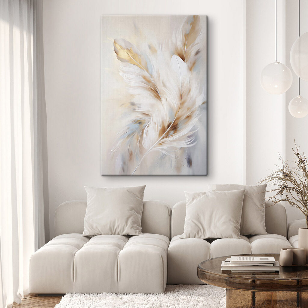 Soft feathers in gentle colors