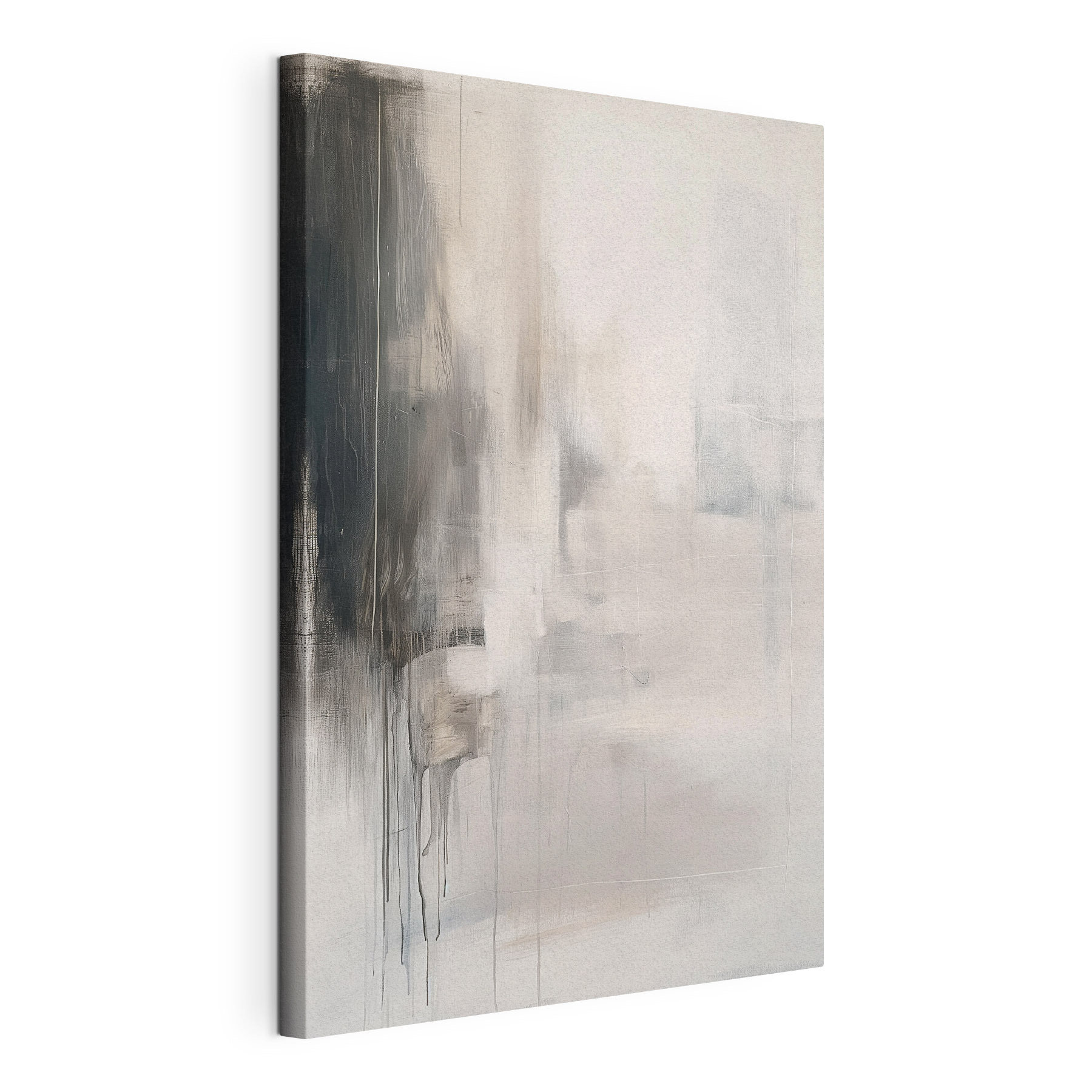 White and black abstract painting