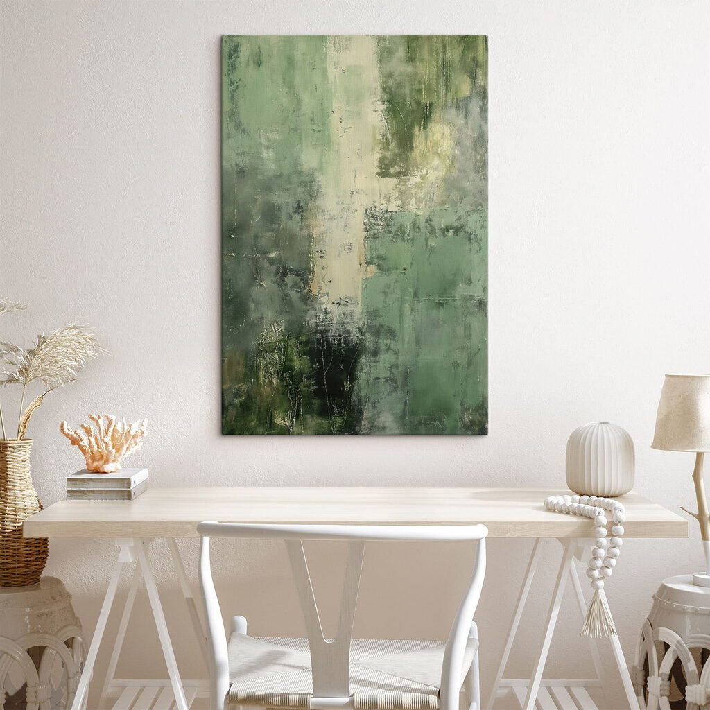 Green and white painting