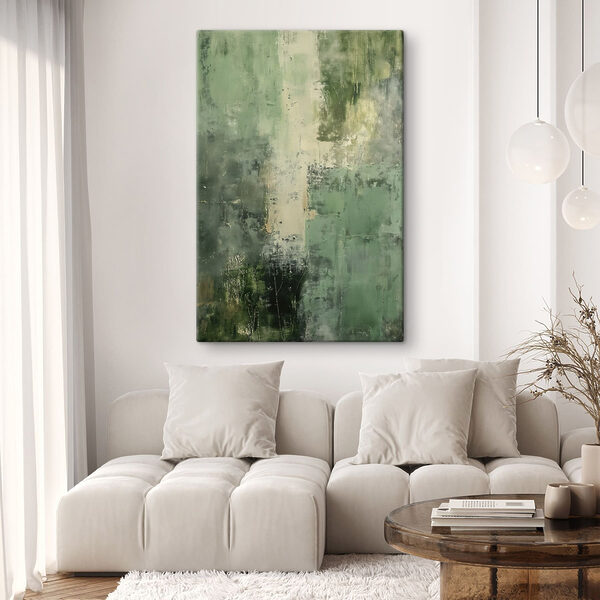 Green and white painting