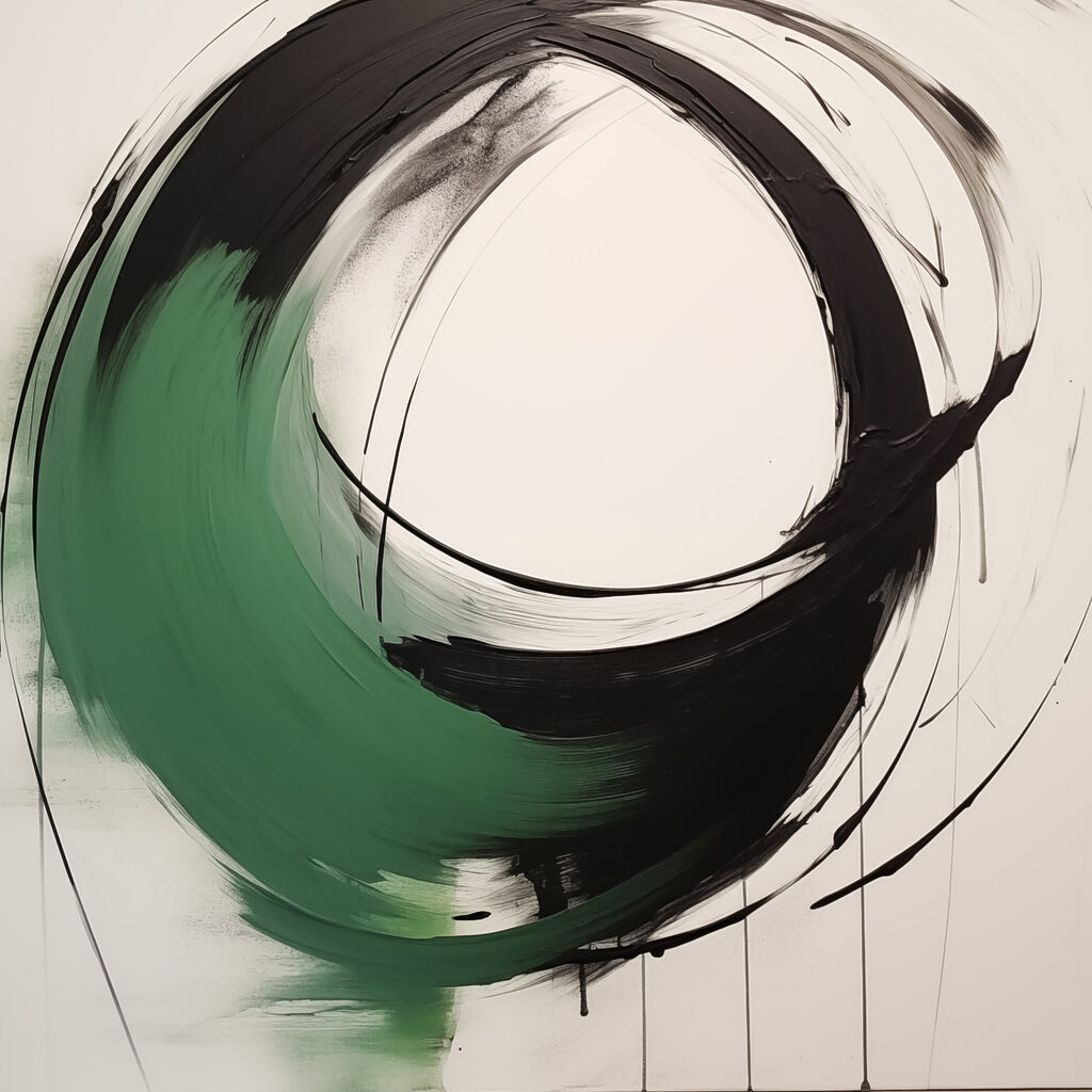 Black and green circle