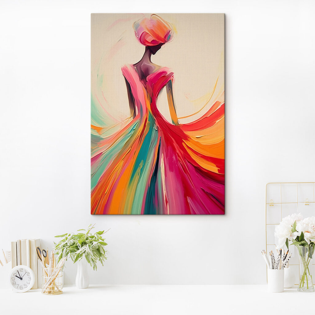 Painting of a woman in a dress Painting of a woman in a dress