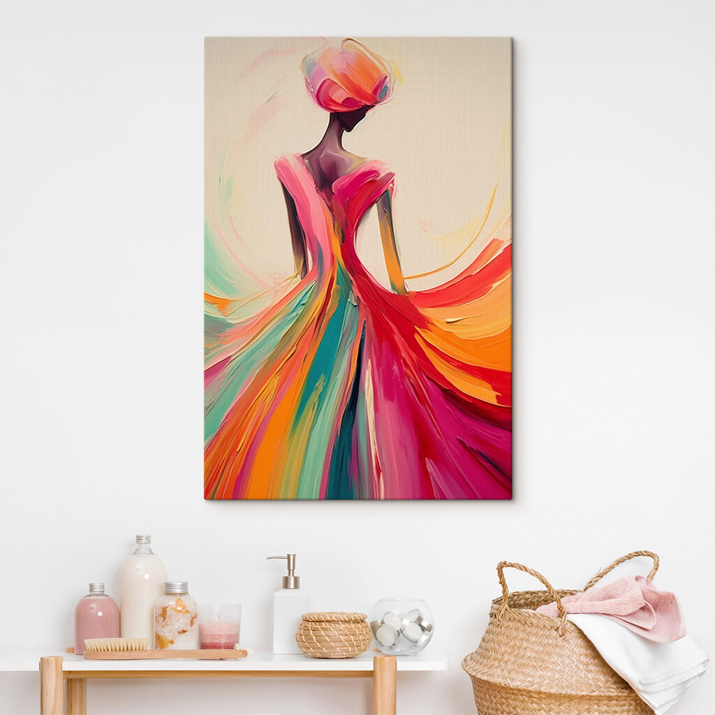 Painting of a woman in a dress Painting of a woman in a dress