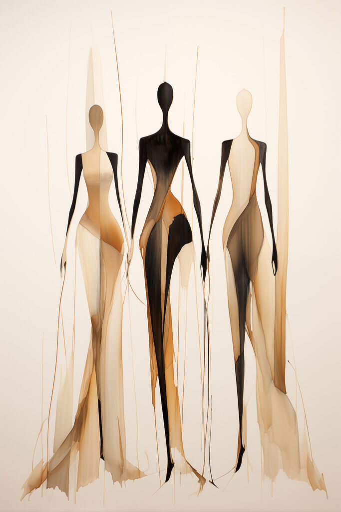 Group of women standing in a line Group of women standing in a line
