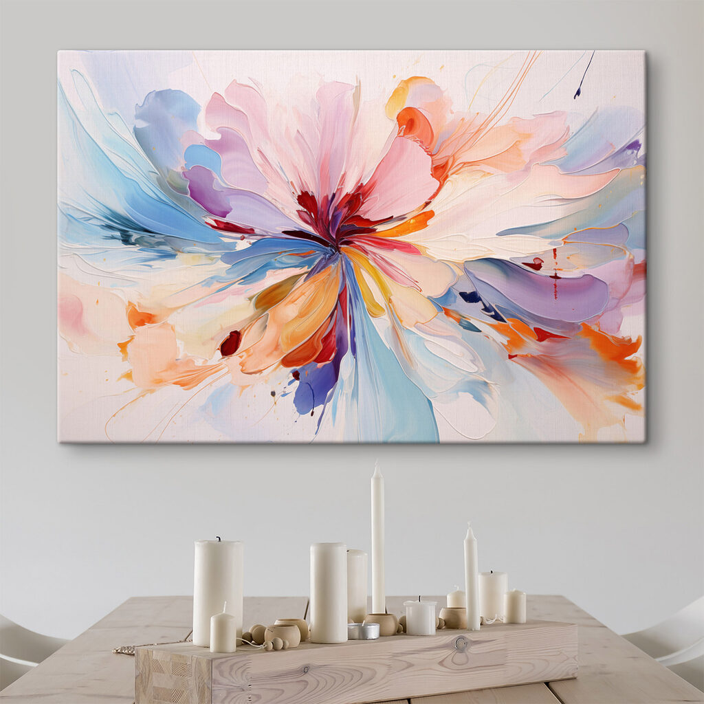 Colorful flower with swirls
