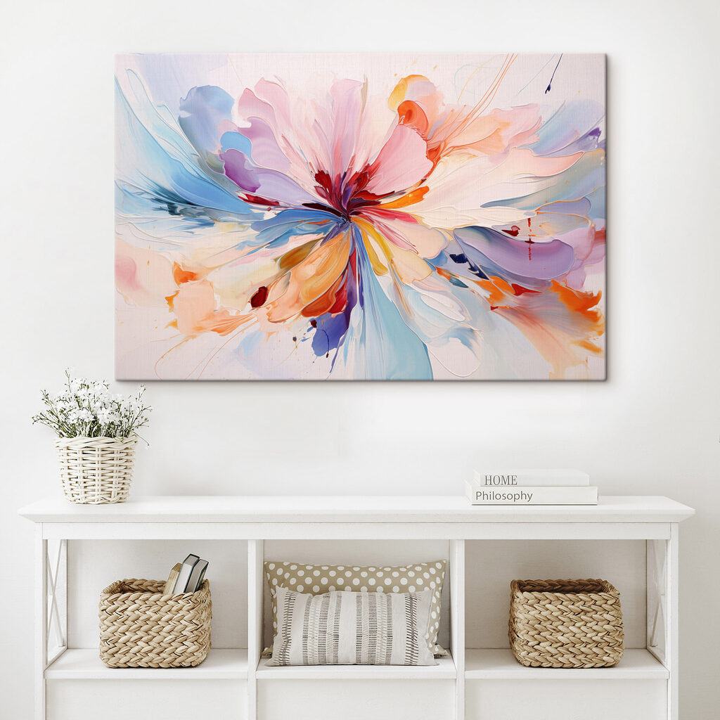 Colorful flower with swirls