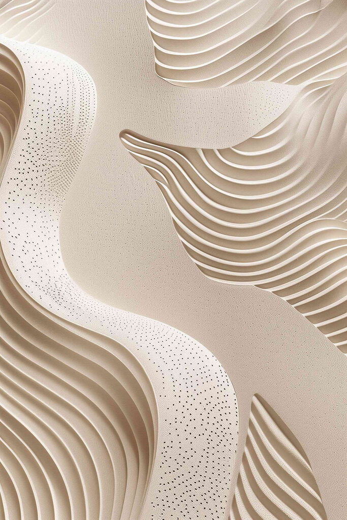 White and brown surface with wavy lines