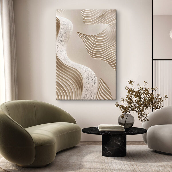 White and brown surface with wavy lines