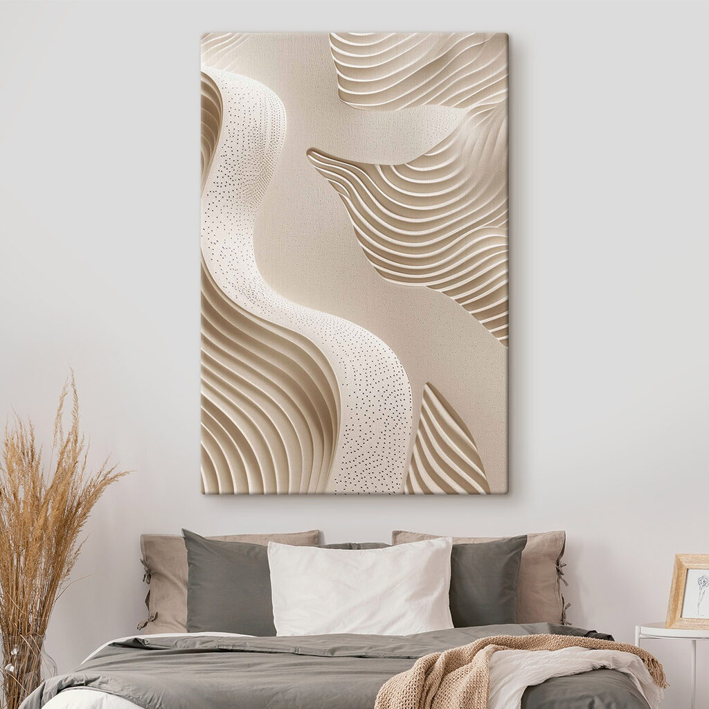 White and brown surface with wavy lines
