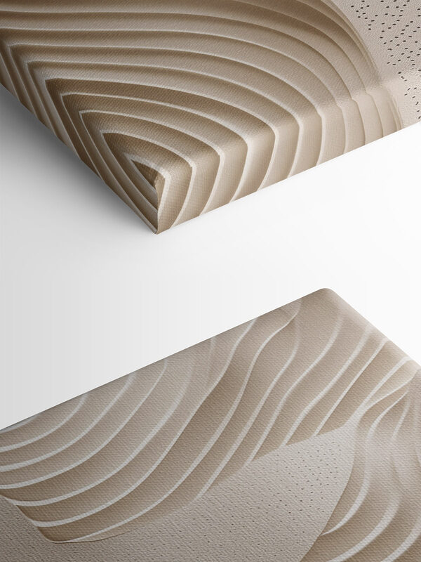White and brown surface with wavy lines