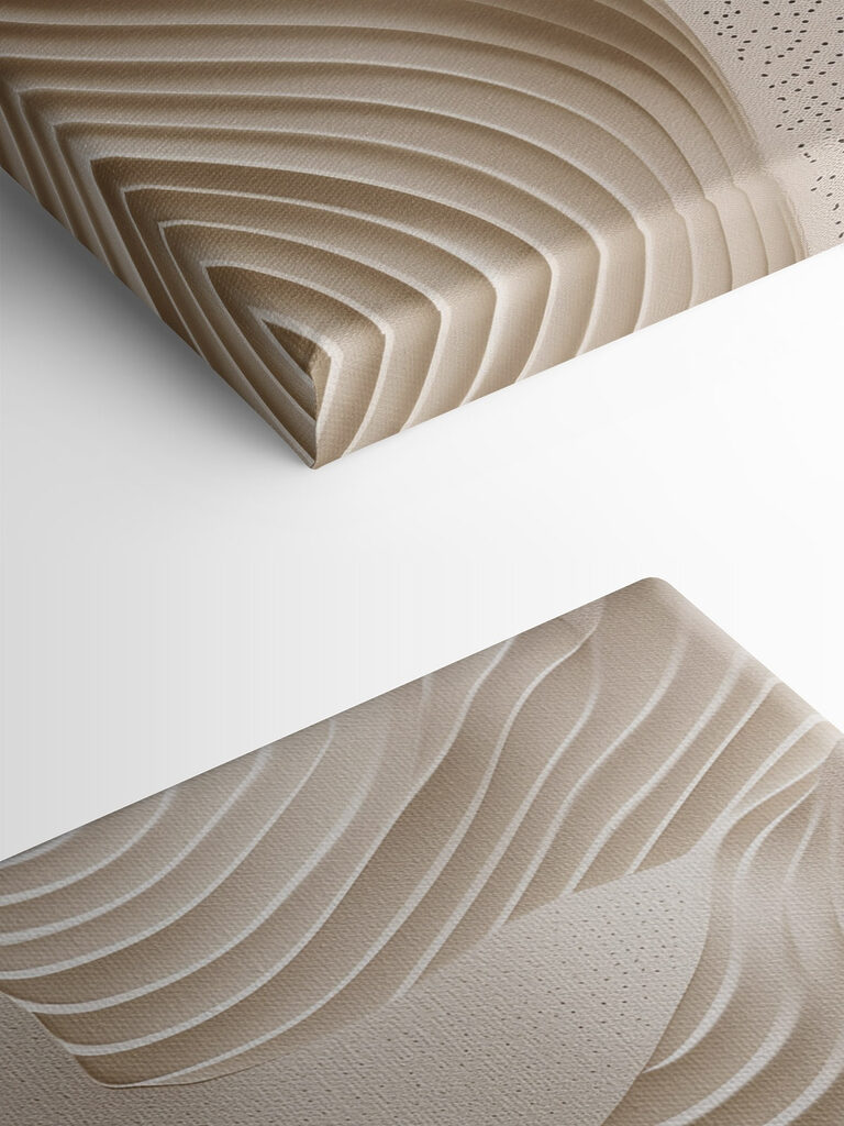 White and brown surface with wavy lines