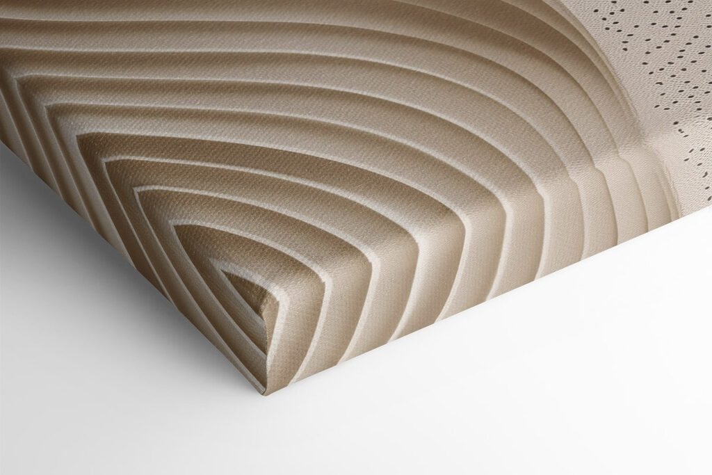 White and brown surface with wavy lines